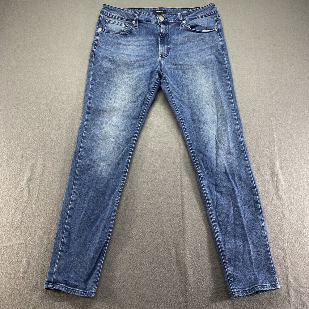 Nova Jeans Mens 36 Blue Mid Rise Stretch Flat‎ Front Western Outdoor